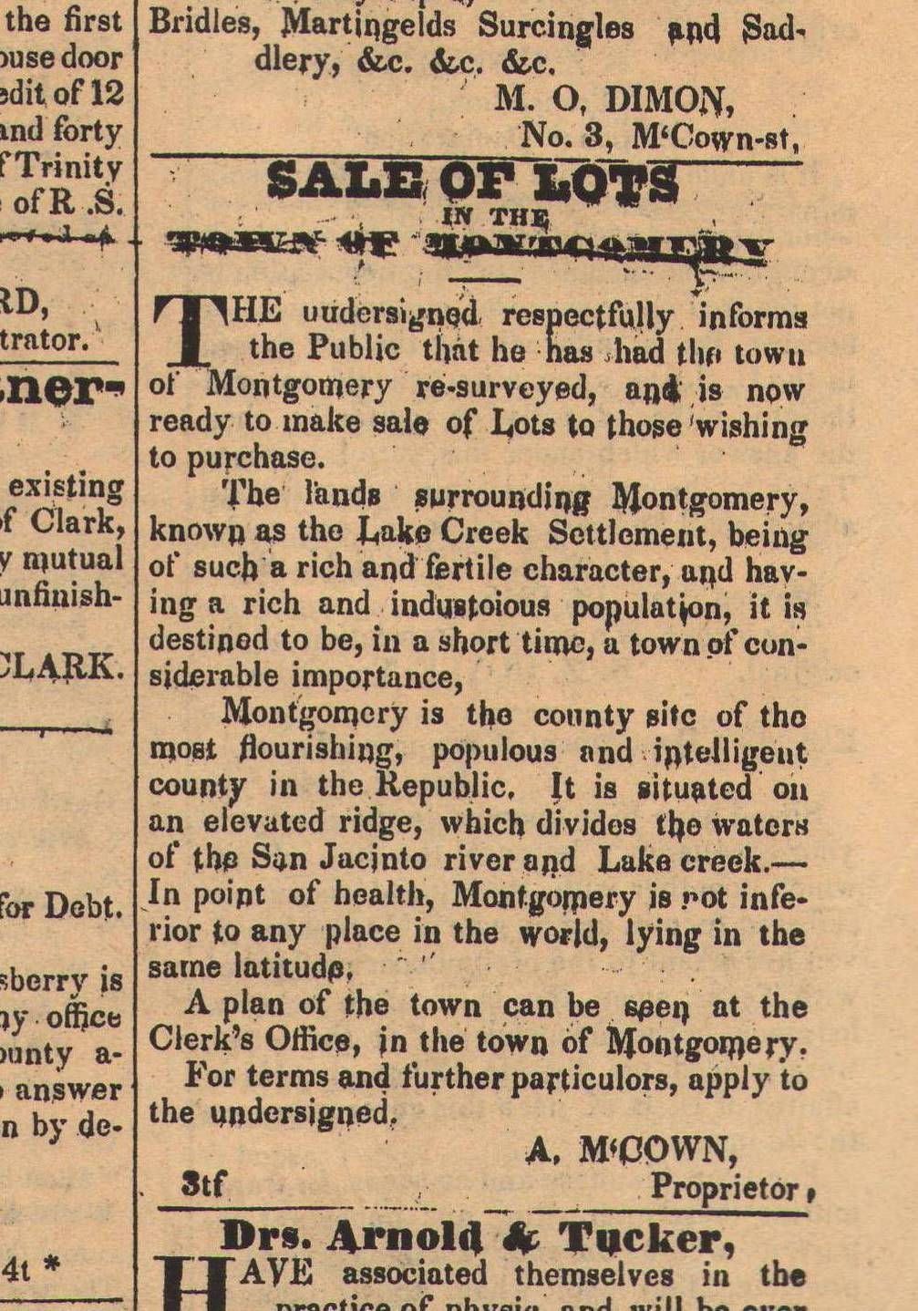 Click here to read all 4 pages of the July 2, 1845 edition of the Montgomery Patriot newspaper